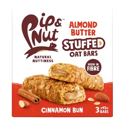 Almond Butter Stuffed Cinnamon Bun Oat Bars