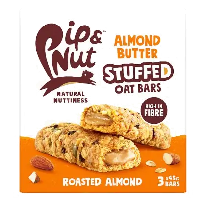 Almond Butter Stuffed Roasted Almond Oat Bars