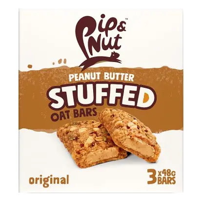 Peanut Butter Stuffed Roasted Peanut Oat Bars
