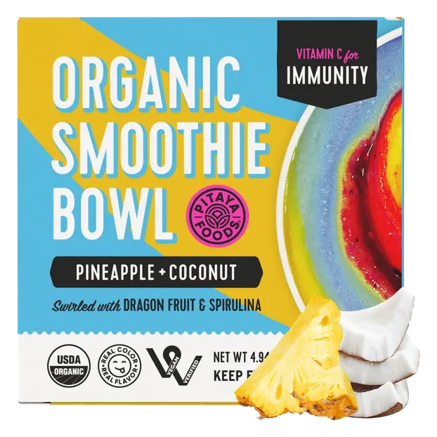 Organic Blue Coconut & Pineapple Swirl Smoothie Bowl Frozen