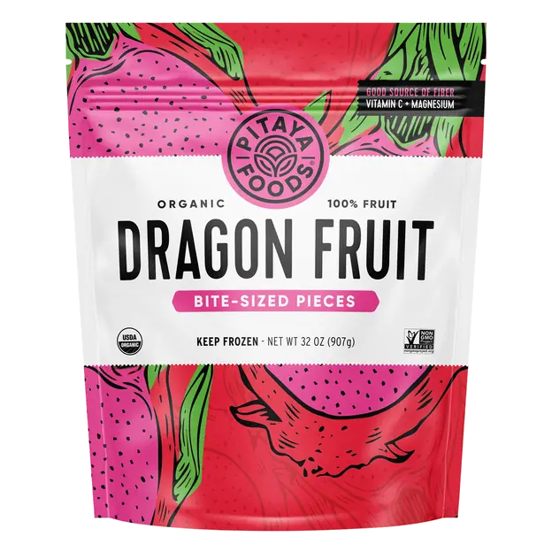 Organic Dragon Fruit Bite-Size Pieces Frozen