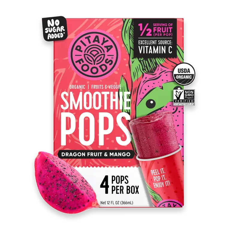 Organic Dragon Fruit & Mango Smoothie Pops
