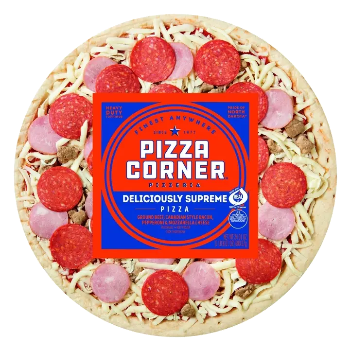 Pizza Corner Supreme Frozen Pizza, 24.01oz