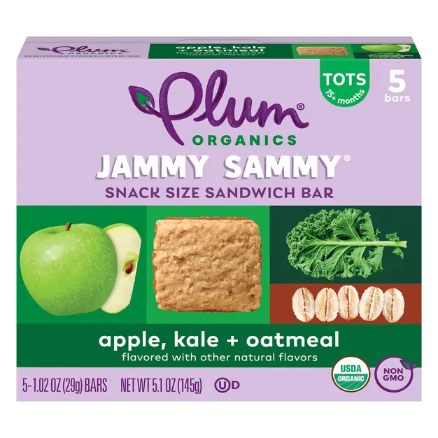 Tots Jammy Sammy Apple Kale & Oatmeal Sandwich Bars - 5 ct