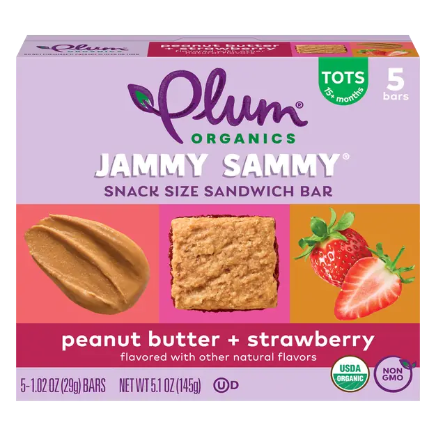 Tots Jammy Sammy PB & Strawberry Sandwich Bars - 5 ct