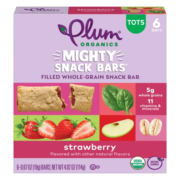 Tots Mighty Strawberry Snack Bars - 6 ct