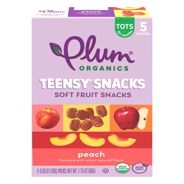 Tots Teensy Peach Fruit Snacks - 5 ct