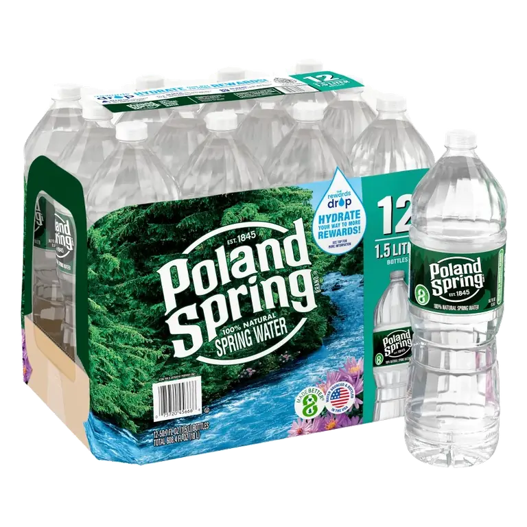 Poland Spring Maine Spring Water, 12Pack/1.5 L, Plastic Bottles: Non-Caffeinated