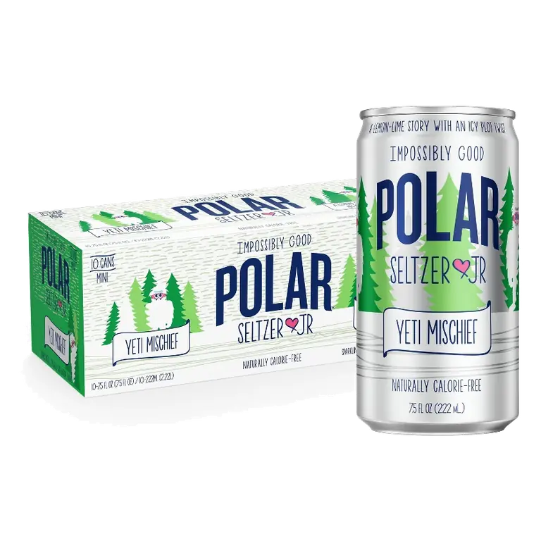 Polar Jrs Yeti Mischief Sparkling Water, 10pk/7.5 fl oz