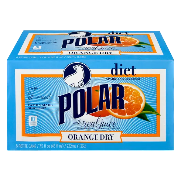 Diet Orange Dry Sparkling Beverage Mini Cans - 6 pk