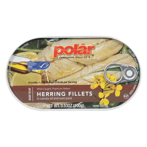 Polar Premium Wild Caught Select Herring Fillets in Canola Oil & Own Juice