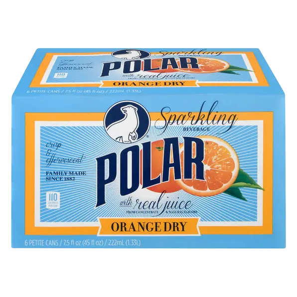 Orange Dry Sparkling Beverage Mini Cans - 6 pk