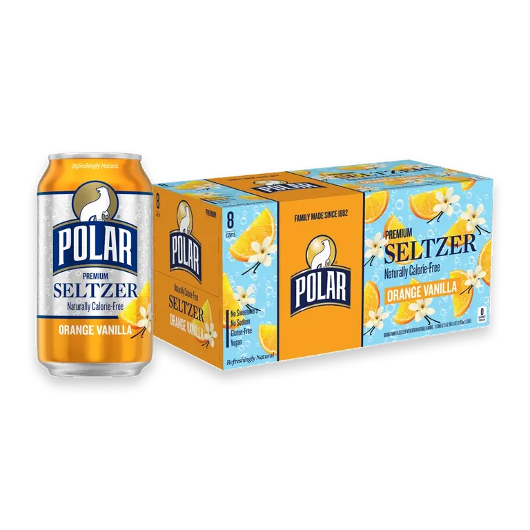 Orange Vanilla Seltzer Water Cans