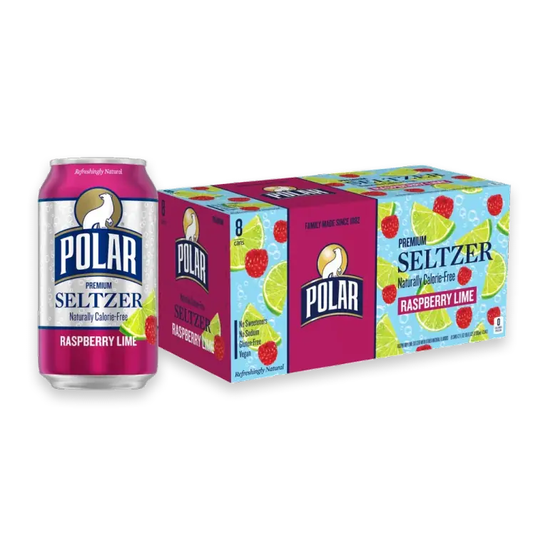 Raspberry Lime Flavored Seltzer Water Cans