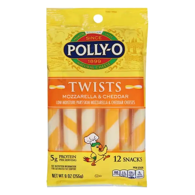 Mozzarella & Cheddar Twists Natural Cheese Snacks