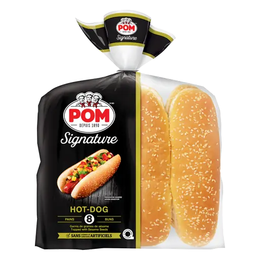 Hot Dog Buns Steamed Ultra Moist Sesame Seeds 7 Inch 8 EA