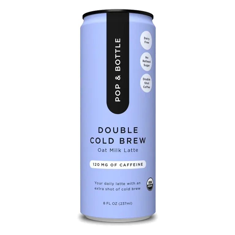 Pop & Bottle Double Cold Brew Oat Milk Latte, 8 fl oz Can