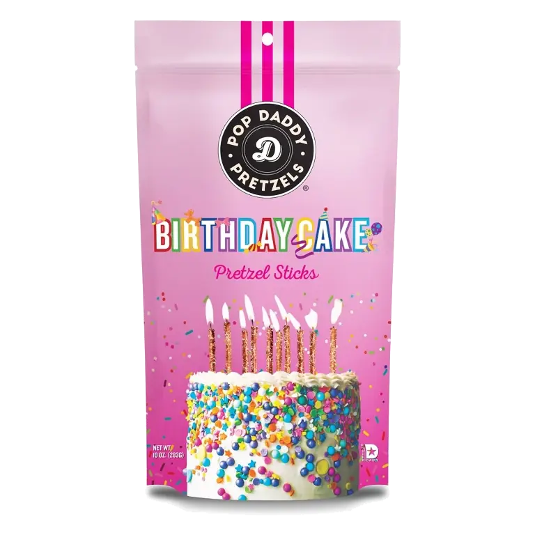 Pop Daddy Birthday Cake Seasoned Pretzels, 10oz