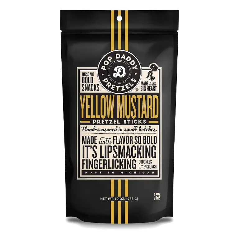 Pop Daddy Seasoned Pretzels Yellow Mustard, 10oz
