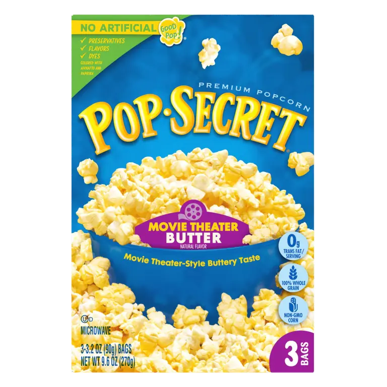 Popcorn, Movie Theater Butter, Microwave Popcorn Bags