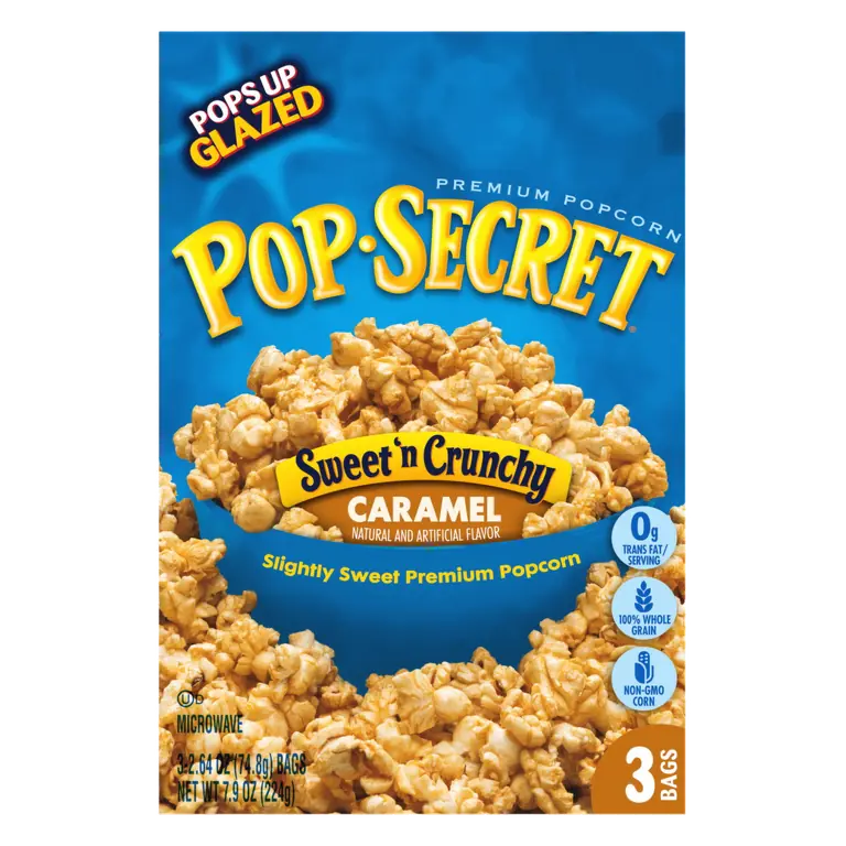 Popcorn, Sweet 'n Crunchy Caramel Microwave Popcorn, 2.64 Oz Bags