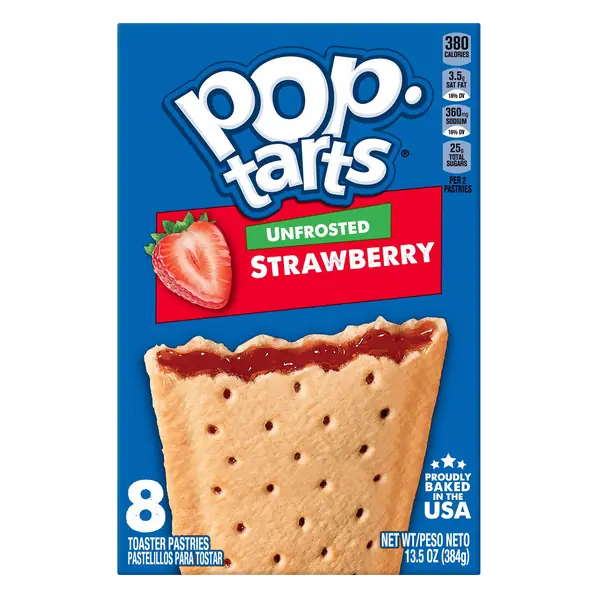Unfrosted Strawberry Toaster Pastries - 8 ct