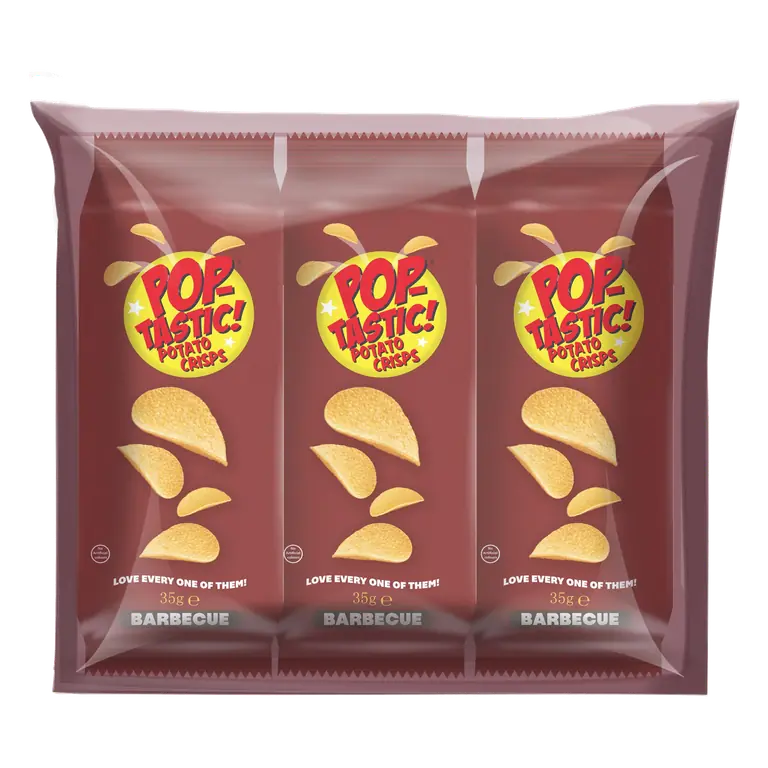 Pop-Tastic! Barbecue Potato Crisps 3 x 35g
