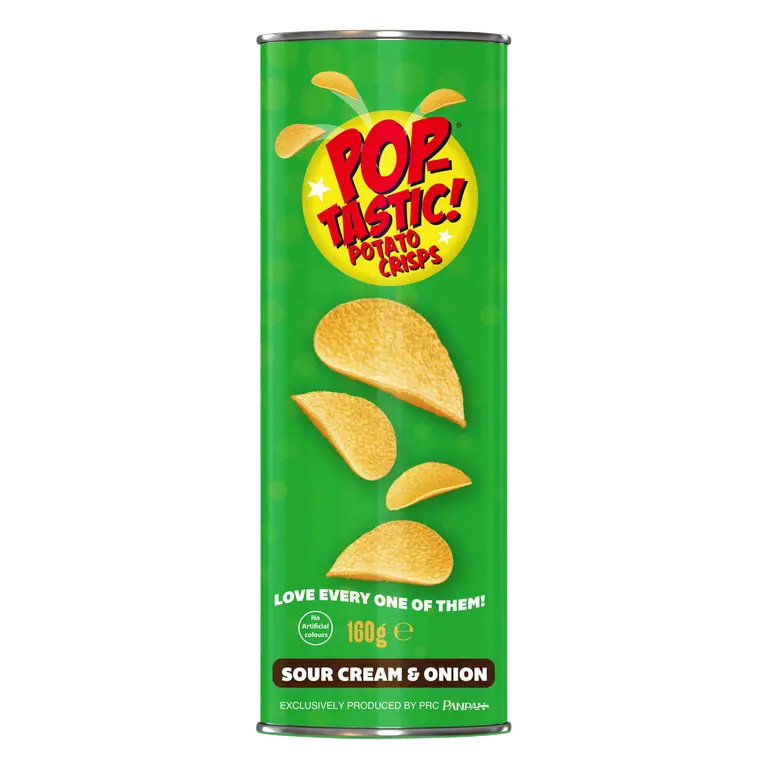Pop-Tastic! Potato Crisps Sour Cream & Onion 160g