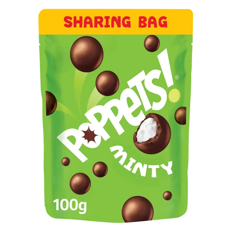 Poppets Minty Dark Choc Coated Mint Creams 100g