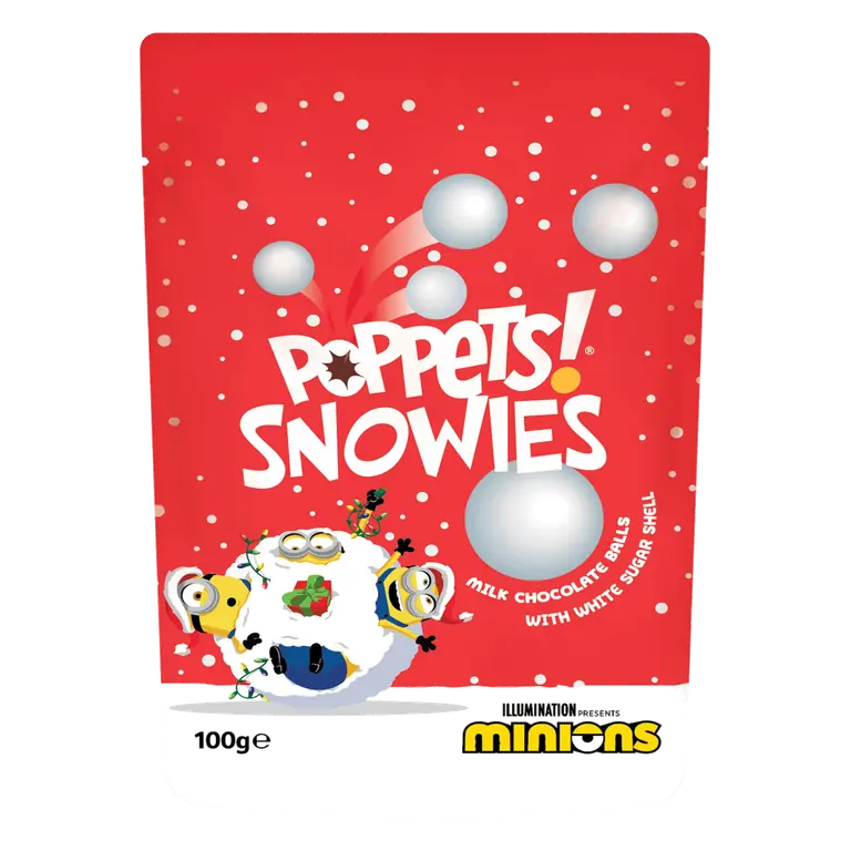 Poppets Snowies Milk Chocolate Balls with White Sugar Shell 100g