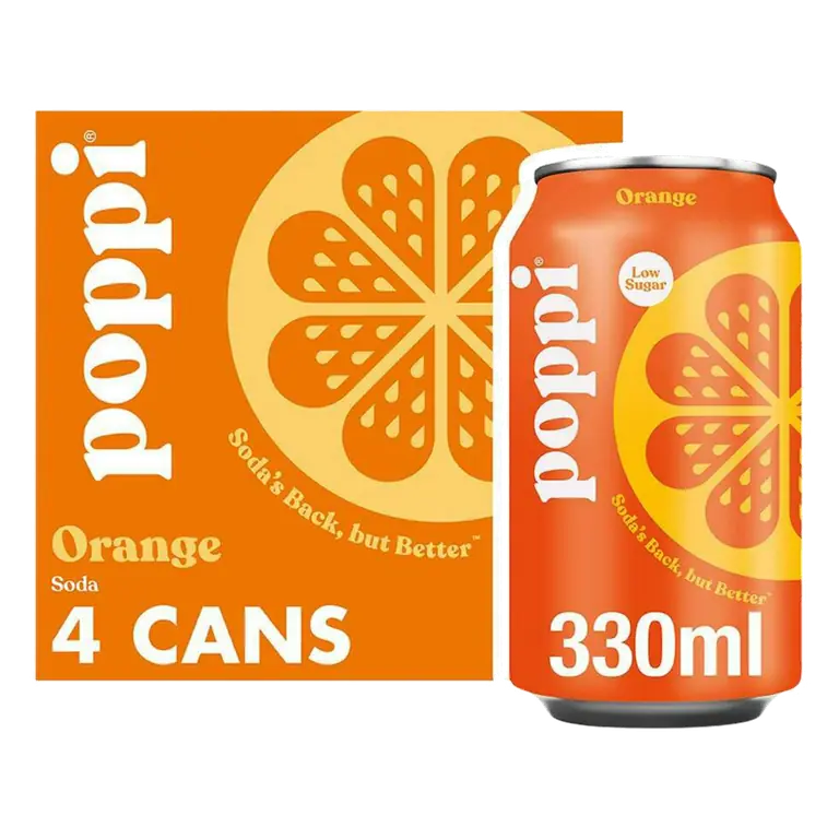 4 x 330ml Orange Soda Cans