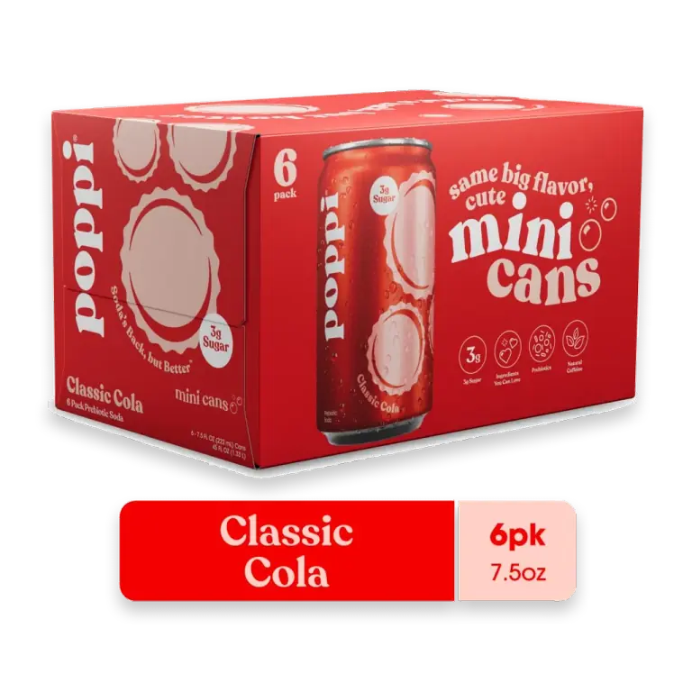 Classic Cola Prebiotic Mini Soda Cans
