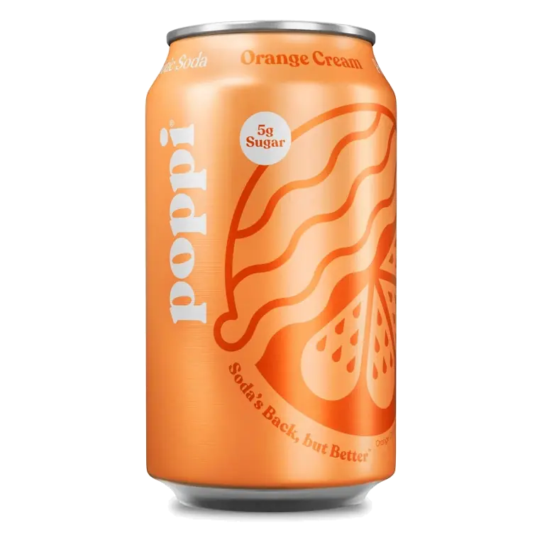 Poppi Orange Cream Prebiotic Soda, 12 fl oz Can