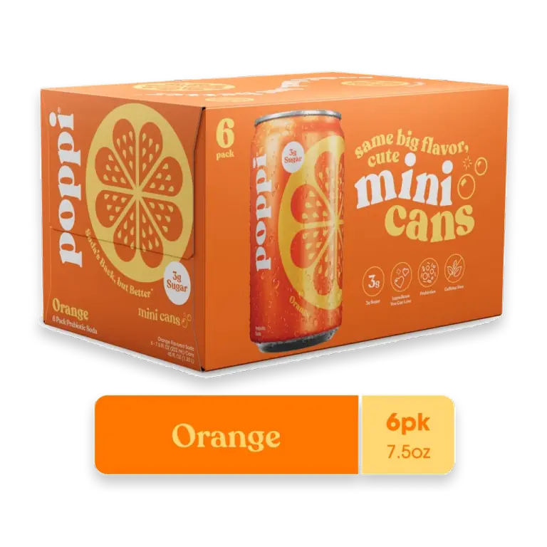 Orange Prebiotic Mini Soda Cans