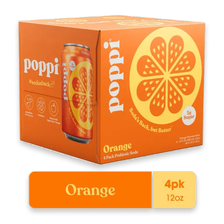 Orange Prebiotic Soda Cans