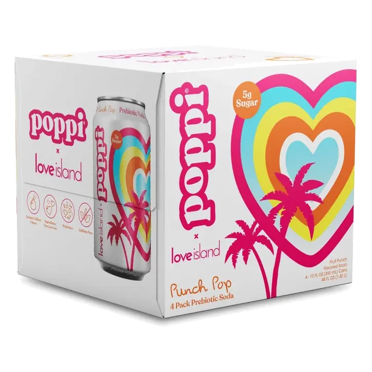 Poppi Punch Pop Prebiotic Soda, 4Pk/12 fl oz Cans