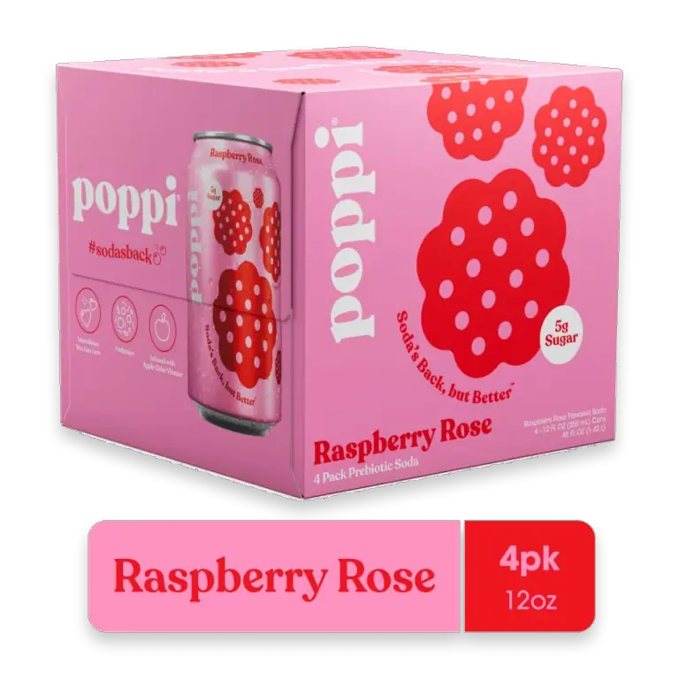 Raspberry Rose Prebiotic Soda Cans