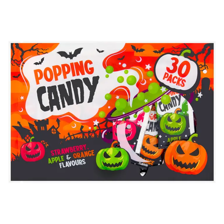 Popping Candy Strawberry, Apple & Orange Flavours 30 x 1.1g (33g)