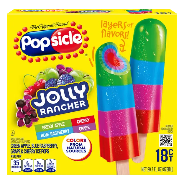 Jolly Rancher Assorted Flavors Ice Pops - 18 ct