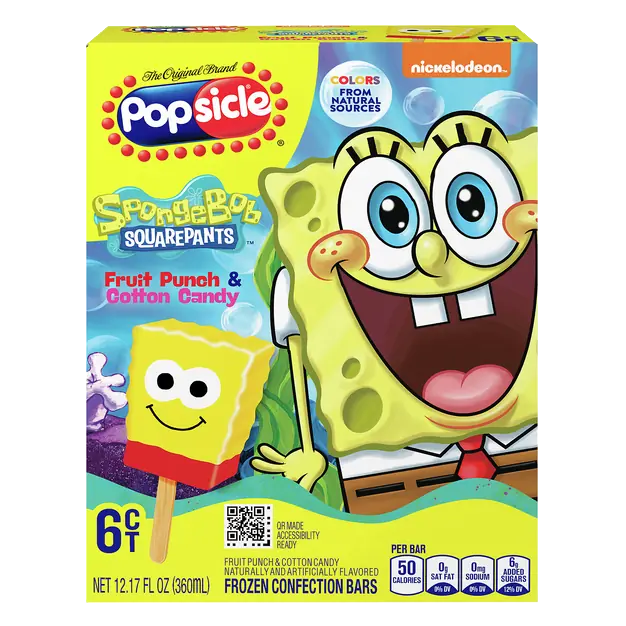 SpongeBob Fruit Punch & Cotton Candy Confection Bars - 6 ct