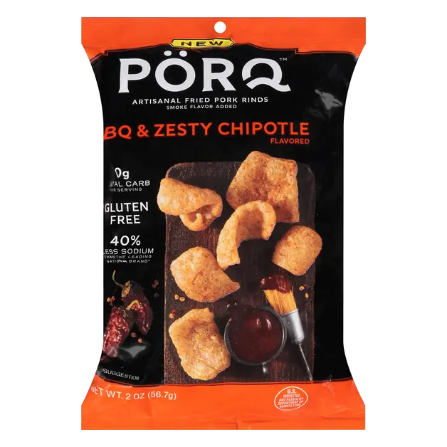 Artisanal Fried Pork Rinds BBQ & Zesty Chipotle Gluten Free