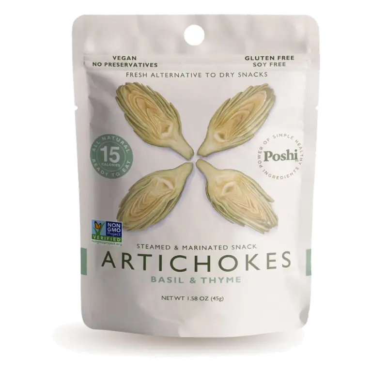 Basil & Thyme Artichokes Steamed & Marinated Snack