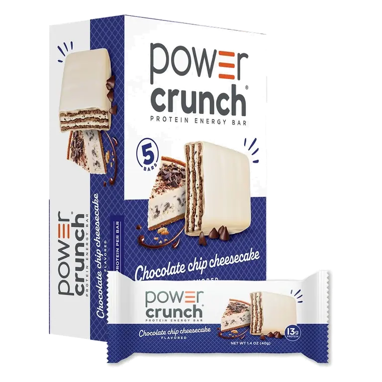 Power Crunch Energy Chocolate Chip Cheesecake Protein Bar, 5ct: High-Protein Snack, Crunchy Texture, 13g Protein