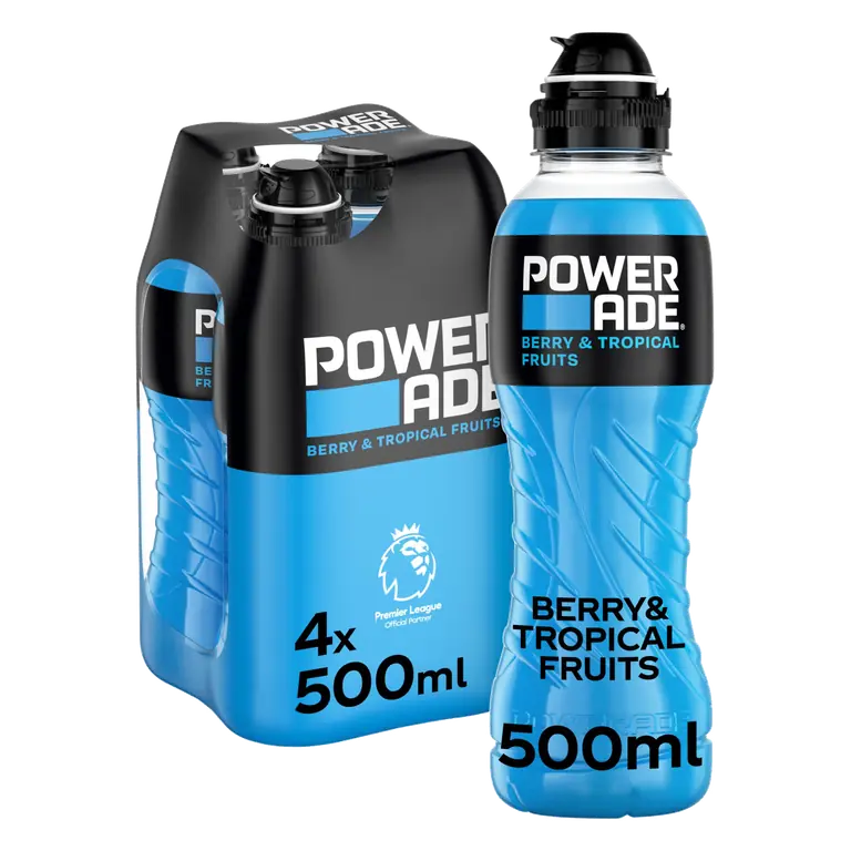 Powerade Berry and Tropical Sports Drink 4 x 500ml Bottles