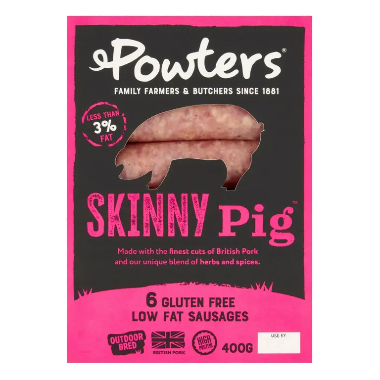 Skinny Pig Gluten Free Low Fat Sausages x6 400g