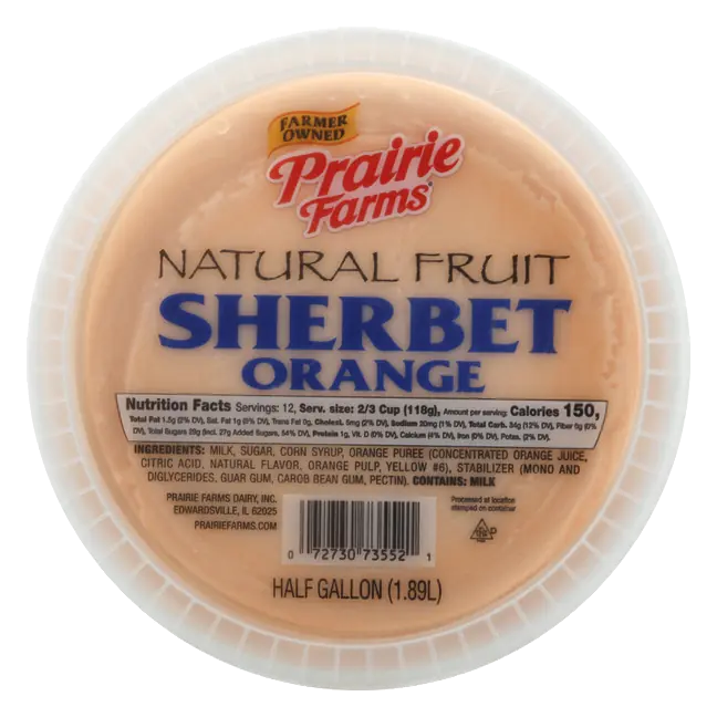 Prairie Farms Natural Fruit Orange Sherbet