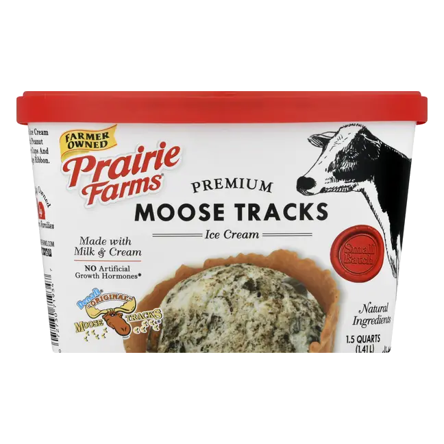 Prairie Farms, Small Batch Premium Moose Tracks Ice Cream, 48 Oz