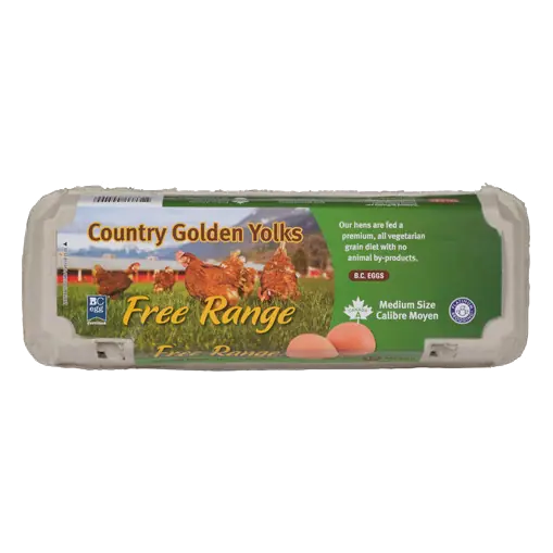 Country Golden Brown Eggs Free Range Medium 12 Count