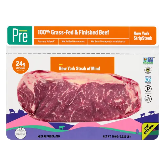 PRE Grass-fed Beef New York Strip Steak Fresh