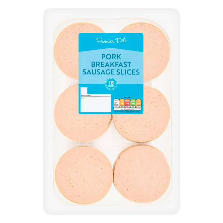 18 x Pork Breakfast Sausage Slices 125g